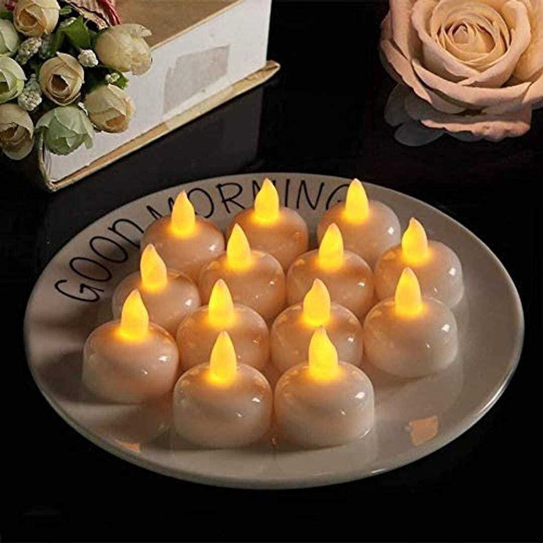 Mitsico Water Sensor Floating Candles Battery Operated Waterproof Led Flameless & Smokeless Diya