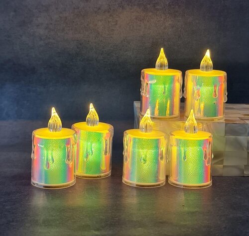 Mitsico Multicolor Smokeless Candles Diva LED Tea Lights Electric Candles Flameless for Diwali