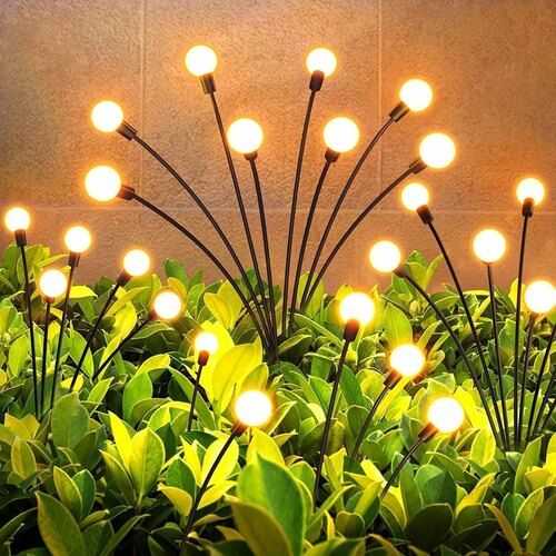 Mitsico Solar POWERED Firefly Lamp Solar LED with 2 Lightning Mode Starburst Swaying Garden Light Warm Garden Light