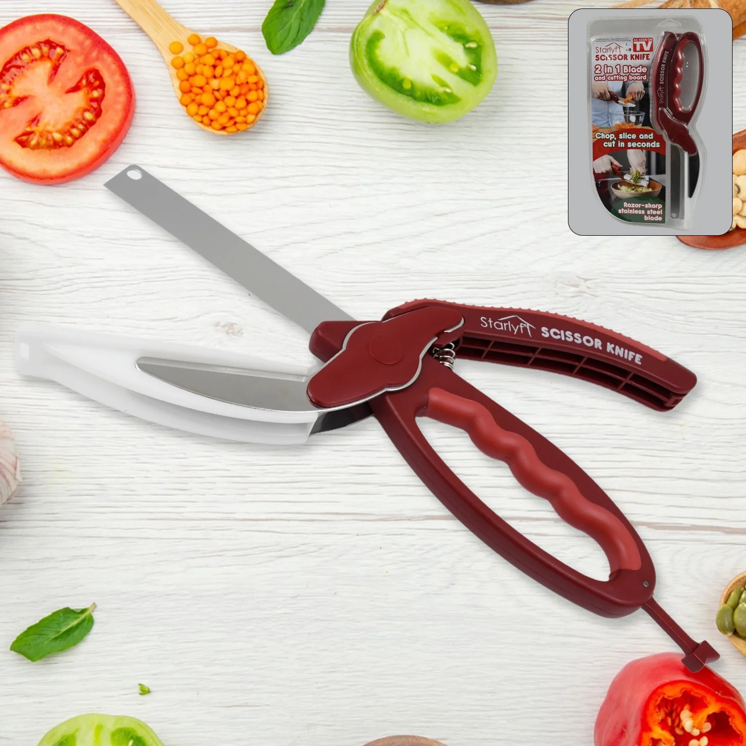 2 in 1 Kitchen Knife Scissor 12019