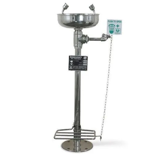 Stainless Steel Eye Wash Foot Pedal Operated - Color: Silver