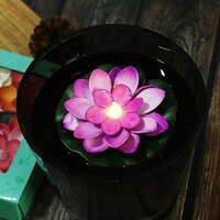 Mitsico Led Water Floating Lotus Flowers With Batteries - Plastic Material, Multicolor Illumination | Enchanting Ambience For Home Decor