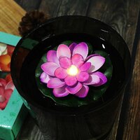 Mitsico LED Water Floating Lotus Flowers with Batteries Led Candles Diya For Home Decor