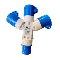 Y Shaped Industrial Socket - Pvc Material, Blue Color | 1 Year Warranty For Durable Industrial Applications