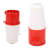 Industrial Coupler Socket - Pvc Material, 32 Amp 4 Pin Design, Red & White Color