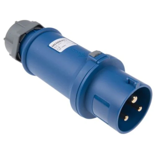 Industrial Straight Plug 63 Amp 3 Pin - Color: Blue