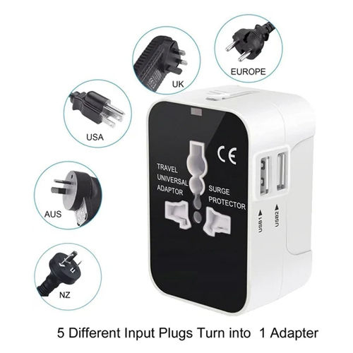 All In One Travel Adapter - Color: White