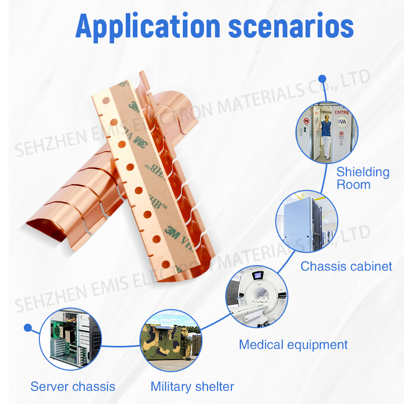 Metal shielding becu strips