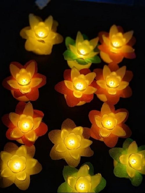 Mitsico Flower Shape Led Light Candles for Diwali Christmas New Year Home Decoration (1 pcs)