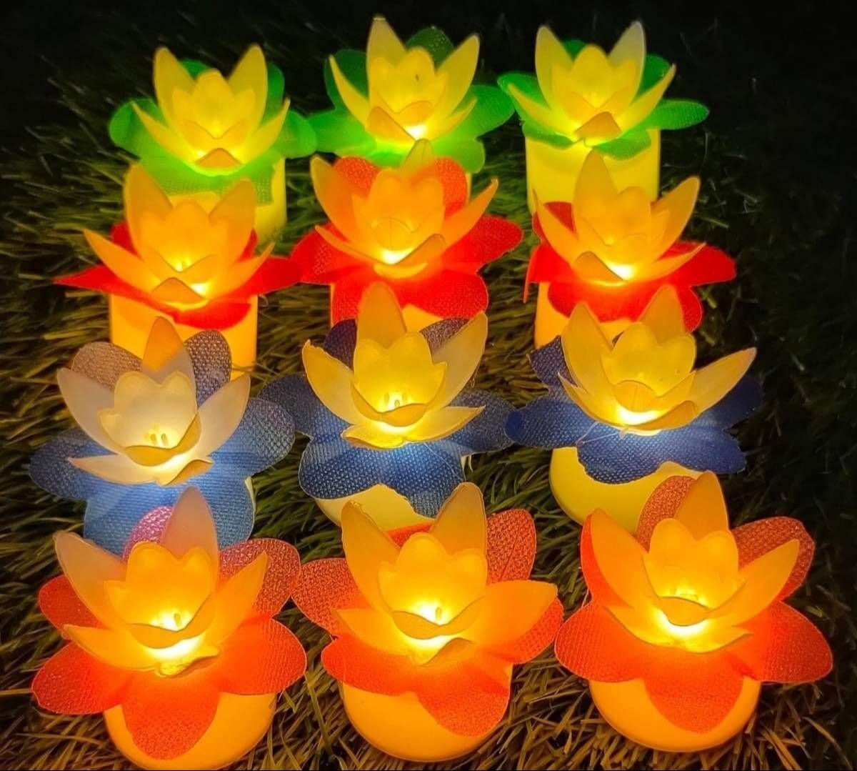 Mitsico Flower Shape Led Light Candles for Diwali Christmas New Year Home Decoration (1 pcs)