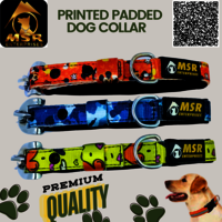 Printed Padded Dog Collar with SR Clip / Export Buckle