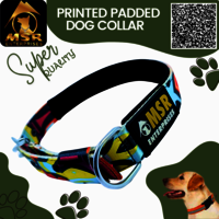 Printed Padded Dog Collar with SR Clip / Export Buckle