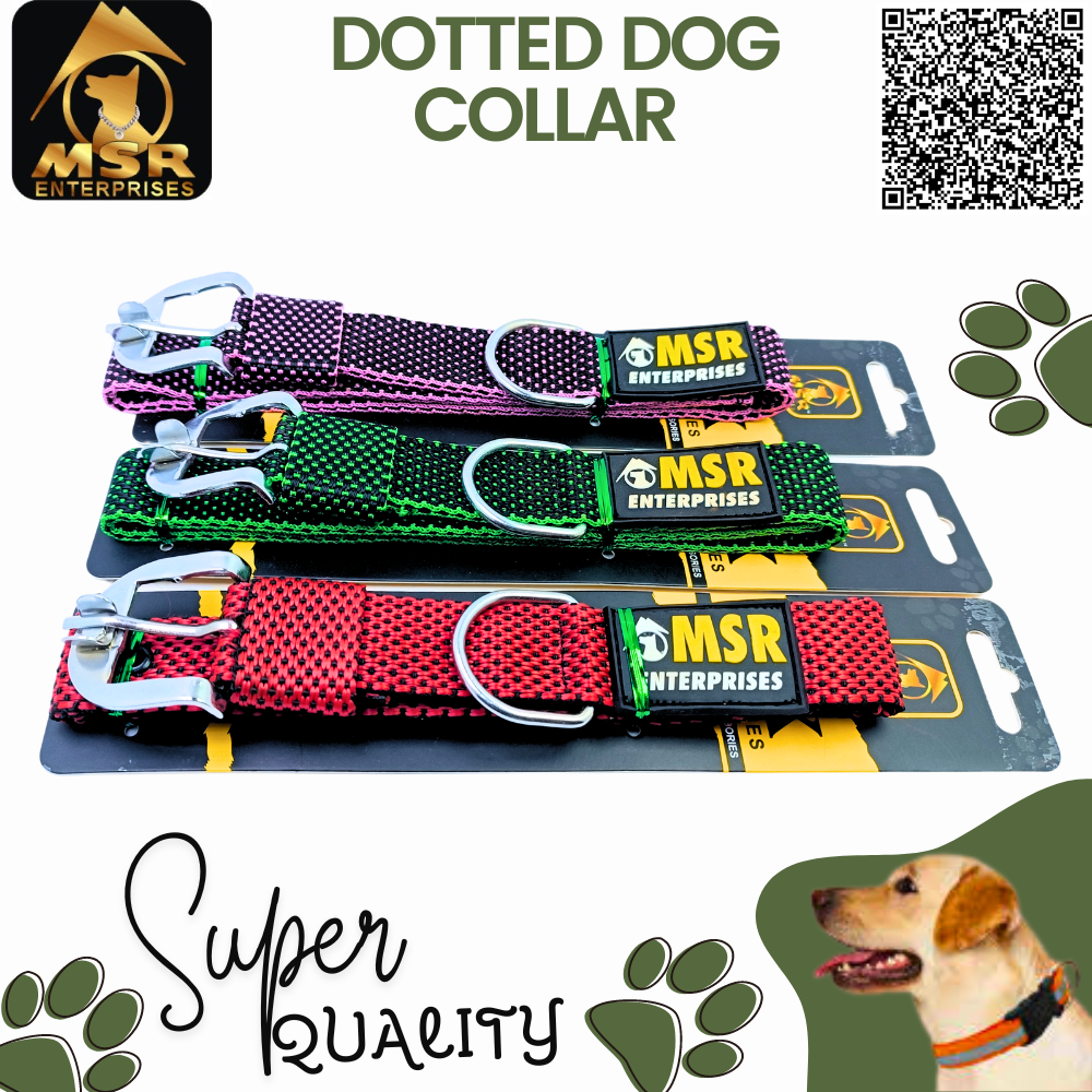 Dotted Dog Collar with SR Clip / Buckle