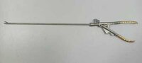 Laparoscopic Ethicon Type Needle Holder Curved Jaw (gold Handle) - Feature: Good Quality