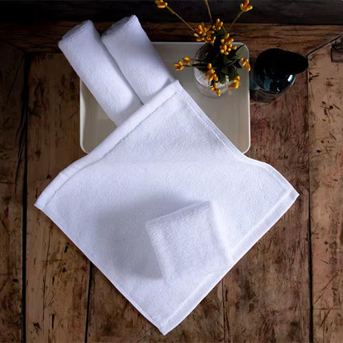 100% White Cotton Face Towel - Age Group: Adults