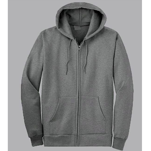 Mens Full Sleeve Solid Zipper Sweatshirt - Color: Silver