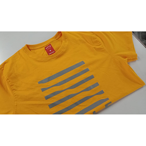 Mens Round Neck Half Sleeve Yellow T-Shirt - Fabric Type: Cotton