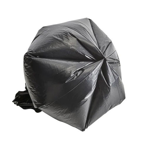 Plastic Garbage Bag - Plastic Material, Black Color | Aqueous Coating, Embossed Surface Finish