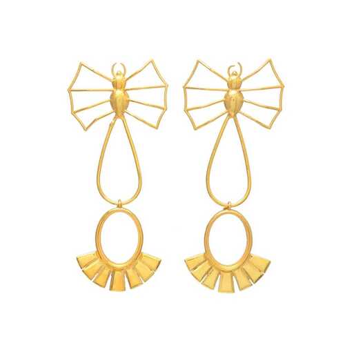 New arrival bee design brass earrings.