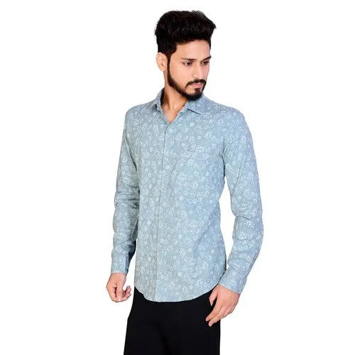 Aadhar Slim Fit Printed Shirts - Material: Plastic & Glass