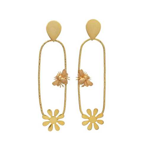 New arrival bee and leaf design earrings