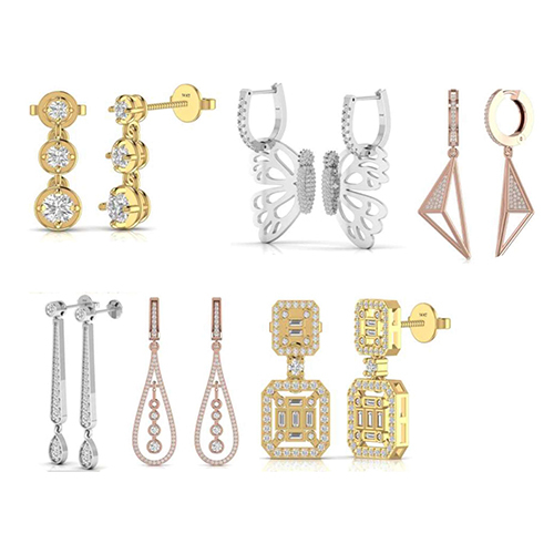 Diamond Drops Earring - Diamond Clarity: I1