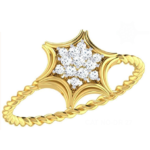 CAT NO-DR 27 Ladies Ring - Emerald Cut Natural Diamond, I3 Clarity, Excellent Cut, Enhanced with Laser Drilling, Timeless Elegance