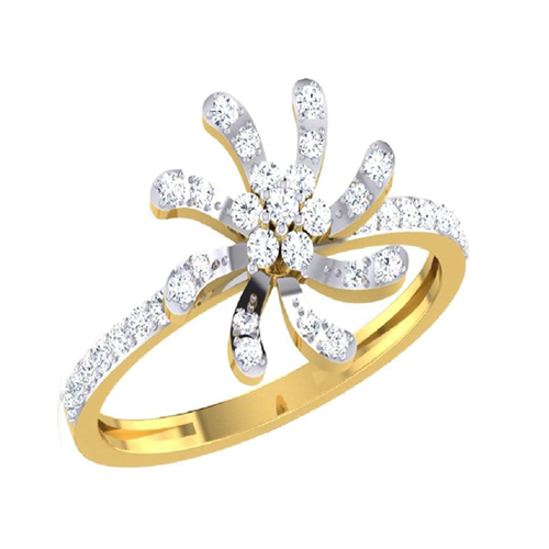 CAT NO-DR 33 Ladies Ring - Emerald Cut Natural Diamond, I2 Clarity, Excellent Cut, Laser Drilling Enhancements, Elegant Women's Design