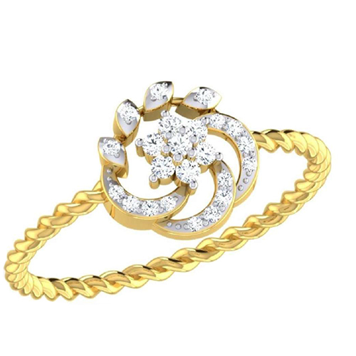 CAT NO-DR 39 Ladies Ring - Emerald Cut Natural Diamond, Excellent Cut, I3 Clarity, Laser Drilled Enhancement