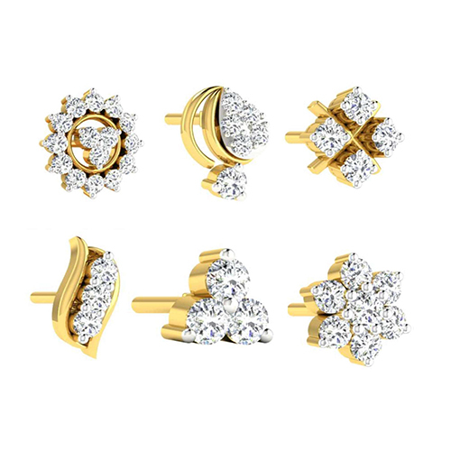 Designer Diamond Nosepins - I3 Clarity, Excellent Emerald Cut | Natural Diamonds, Laser Drilling Enhanced Elegance