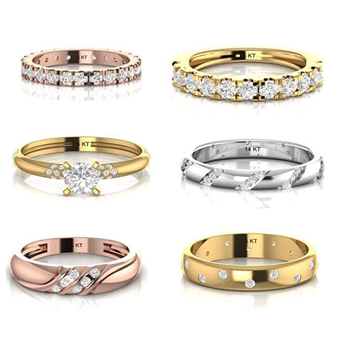 02_Diamond Wedding Rings - Natural Diamonds I2 Clarity, Emerald Cut, Excellent Cut, Laser-Drilled Enhancements, Luxurious Design