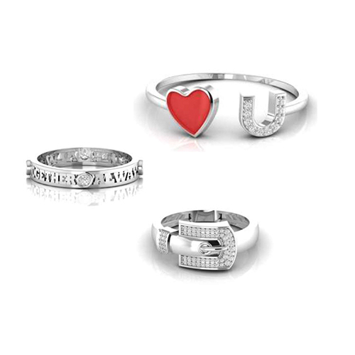 Trendy Symbolic Diamond Rings - Diamond Clarity: If