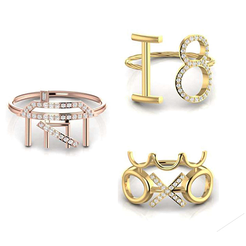 Hobo Symbol Diamond Rings - Diamond Clarity: If