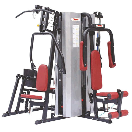 Mg-1145 Commercial With Pvc Coated Weight Stages 5 Station Multi Gym Machine - Seat Color: Red