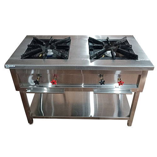 Stainless Steel Indian Double Burner Range - Automatic Grade: Manual at ...