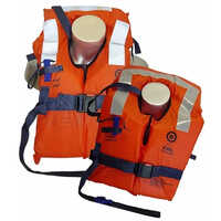 Life Safety Jackets - Durable Nylon Material, Size M, Bright Orange Color | Unisex Design, Plain Pattern For Job Site Visibility