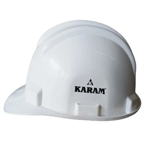 Karam White Safety Helmet - Material: Pvc