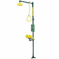 Emergency Safety Shower With Eyewash - Color: Green And Yellow