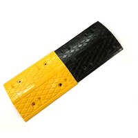 Rubber Speed Breaker - 500x350x50 mm | Automatic Function, Black and Yellow Color, Industrial Use