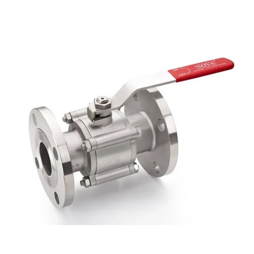 Industrial Ball Valve - Stainless Steel, 1/4 Inch Size, Polished Silver Finish | Designed for Water Media in Industrial Applications