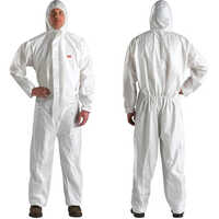 Industrial Disposable Coverall - Unisex, Medium Size | Full Sleeves, White Color, Optimal Protection for Various Industries