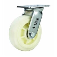 Nylon Caster Wheel - 6x2 Size, White Color, 50-2000 Load Capacity | Mild Steel And Nylon Material, Industrial Usage