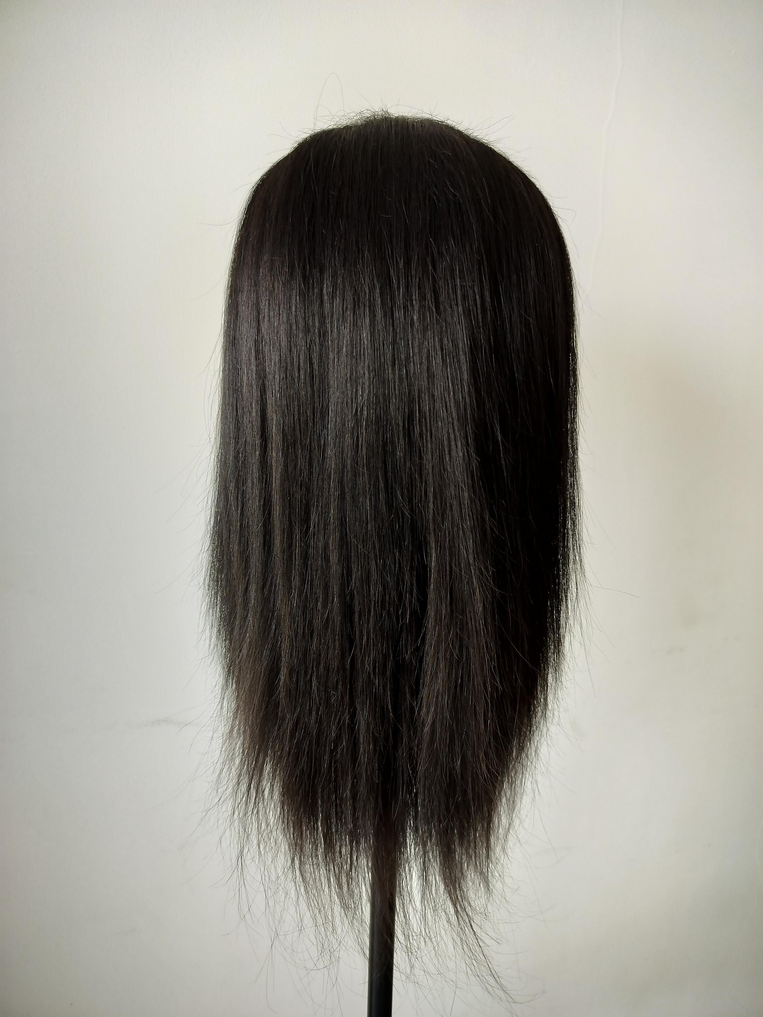 Unprocessed Raw Indian 100% Original Human Hair Natural Straight Short Lenght Hair Closure Women Wig