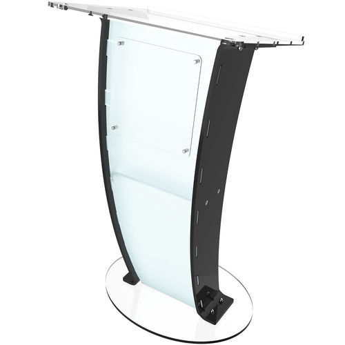 Classic Concepts CCP055 Acrylic Podium Frosted Look Front Panel With Black Side Pillars