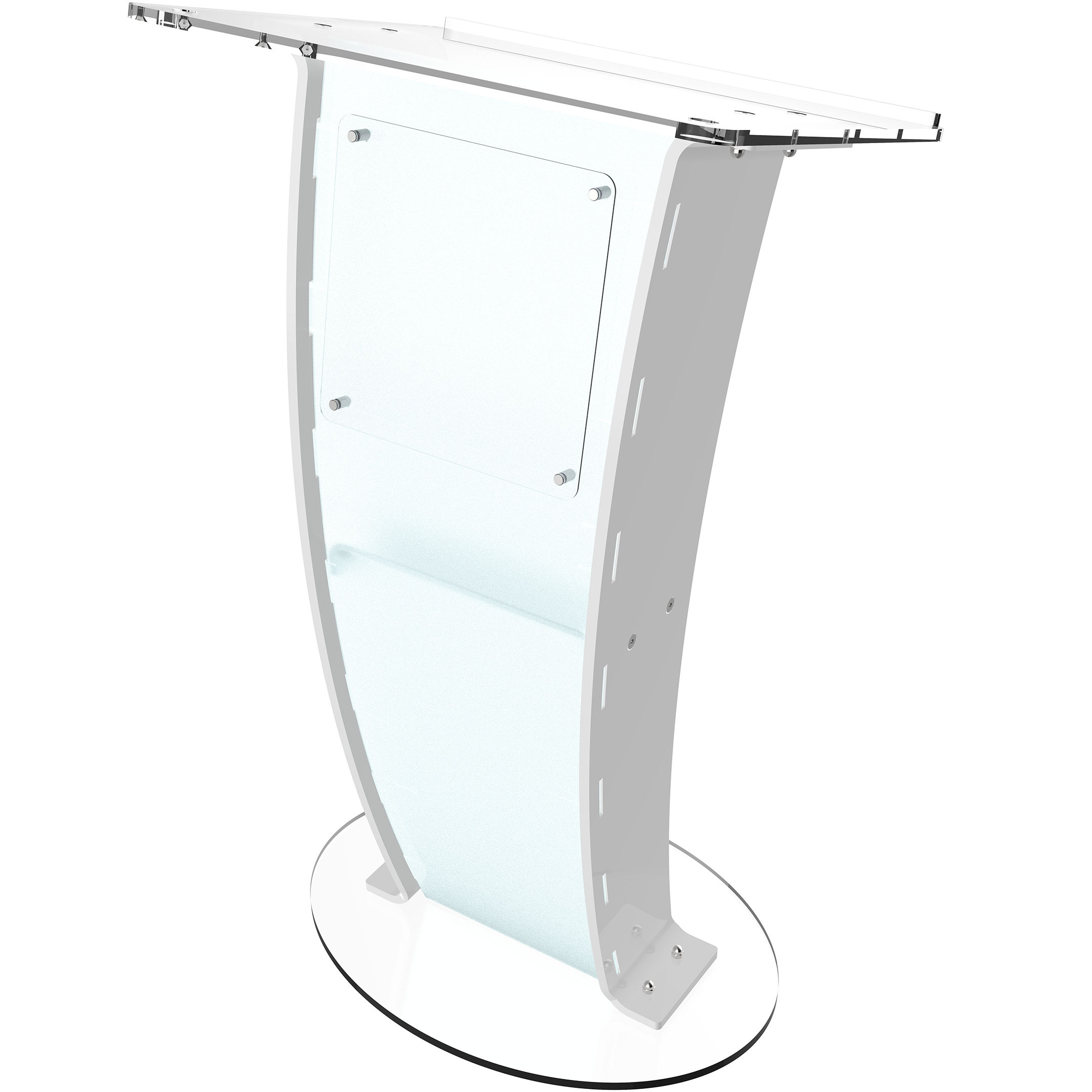 Classic Concepts CCP055 Acrylic Podium Frosted Look Front Panel With Black Side Pillars