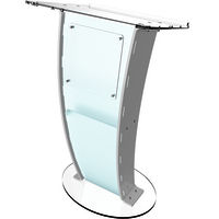 Classic Concepts CCP055 Acrylic Podium Frosted Look Front Panel With Black Side Pillars