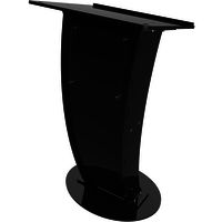 Acrylic Podium Frosted Look Front Panel With Black Side Pillars