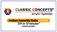 Classic Concepts CCP055-Acrylic Podium Frosted Look Front Panel With Bottom Blue Lights Podium