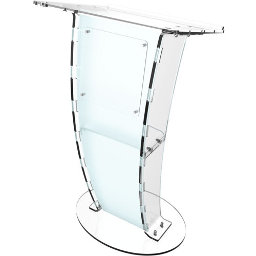 Classic Concepts CCP055 Acrylic Podium Frosted Look Front Panel with Clear Side Pillars