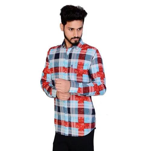 Mens Full Sleeve Checks Shirts - Feature: Washable